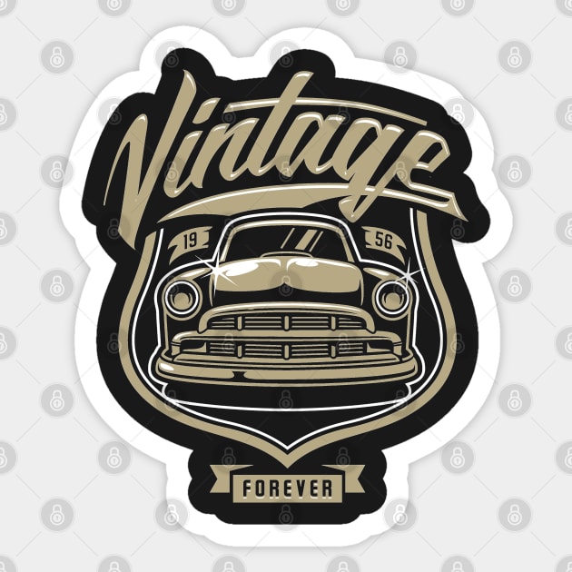 1956 Vintage Classic Car Sticker by JakeRhodes